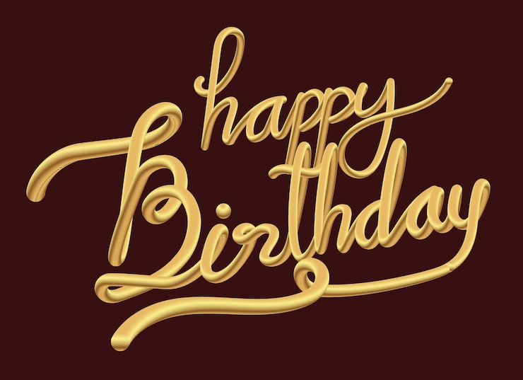 Testo di buon compleanno Vettore d'oro