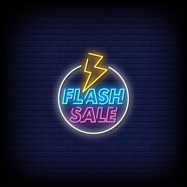 Testo di stile di insegne al neon di vendita flash