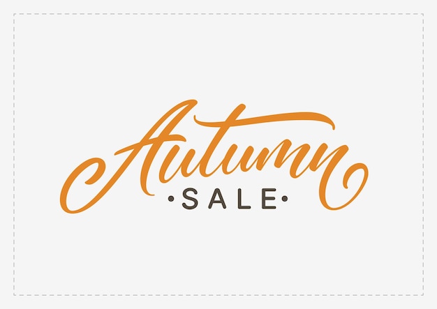 Testo di vendita autunnale Calligrafia a mano vettoriale Lettere a mano autunnali