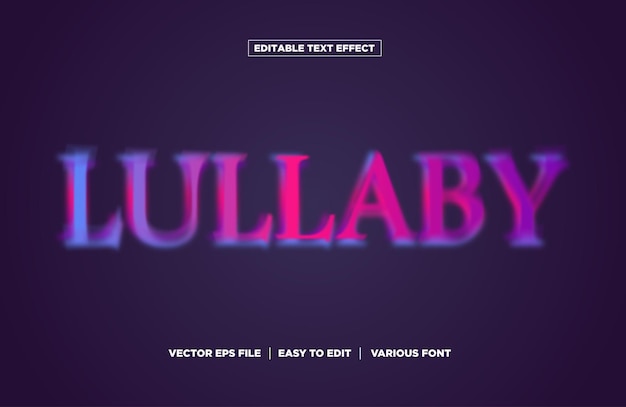 Testo effetti Lullaby Testo modificabile