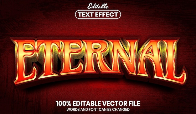 Testo eterno, effetto testo modificabile in stile carattere font