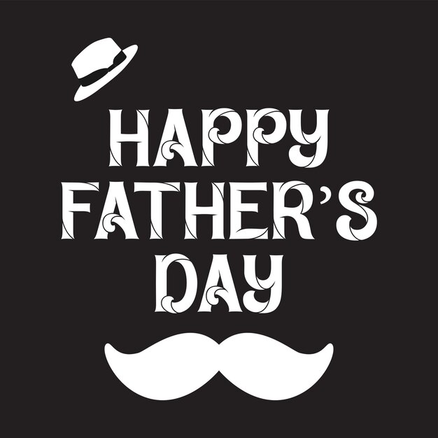 Testo gratuito di Happy Father's Day su sfondo nero