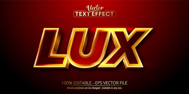 Testo Lux, effetto di testo modificabile in stile oro lucido