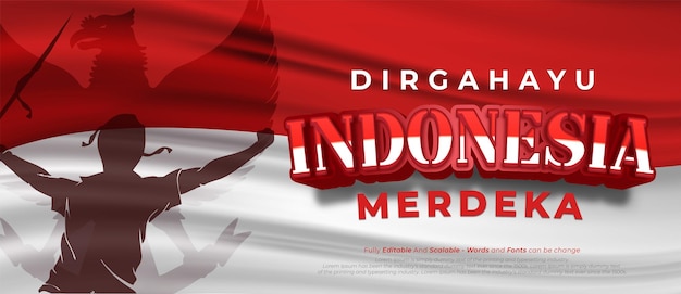 Testo modificabile Sfondo della celebrazione del giorno dell'indipendenza dell'Indonesia