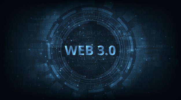Testo Web 30 su sfondo blu tecnologia