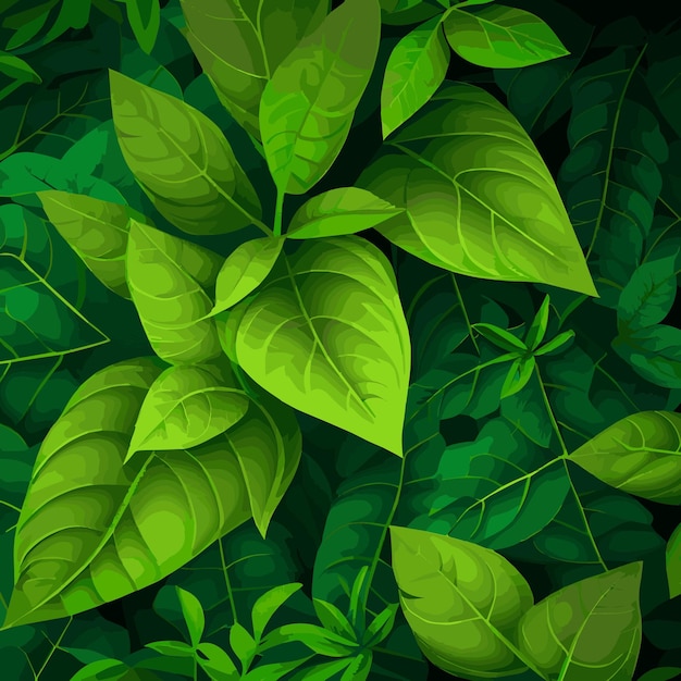 Texture di foglie verdi sfondo verde modello vettoriale