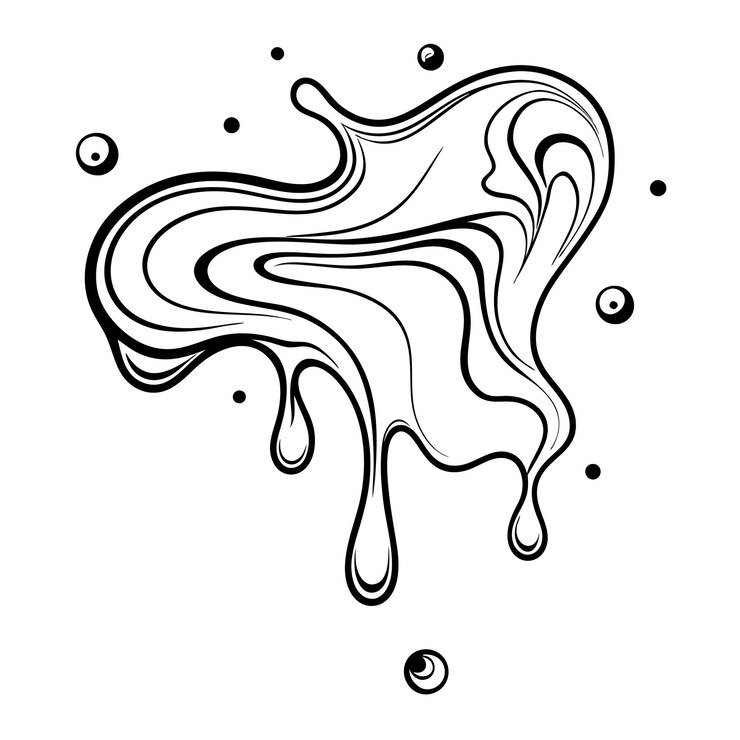 Vettore texture di marmo liquido nero e bianco