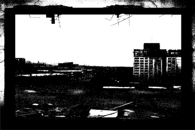 texture nera degli edifici in grungy frame vector illustration texture di sfondo