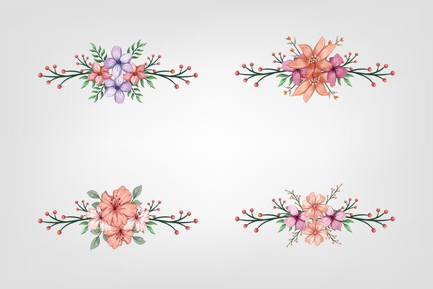 The Blooms Greenery Floral Foliage Ornament Corner Text Separator aggiunge un elegante testo di incorniciatura nei biglietti d'invito