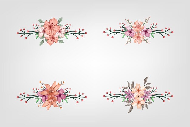 The Blooms Greenery Floral Foliage Ornament Corner Text Separator aggiunge un elegante testo di incorniciatura nei biglietti d'invito