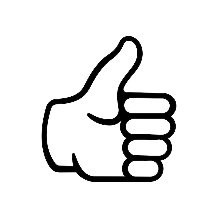 Vettore thumbs up in stile doodle