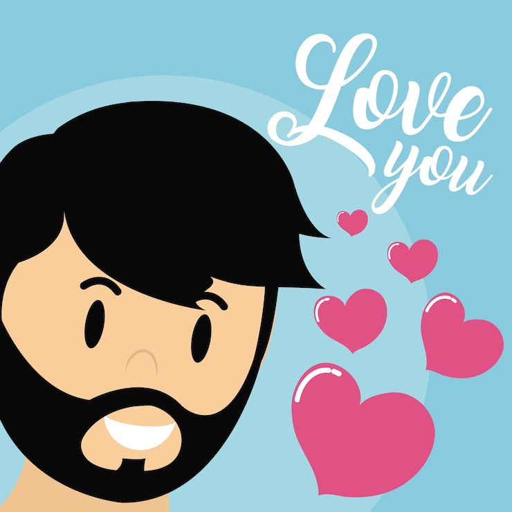 Vettore ti amo carta