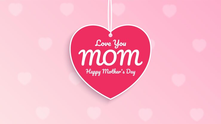 Ti amo mamma felice festa della mamma cuore tag banner sfondo con cuori illustrazione vettoriale