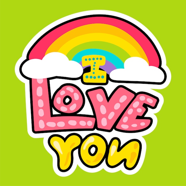 Ti amo su sfondo verde