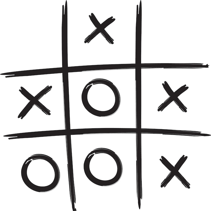 Vettore tictactoe gioco doodle
