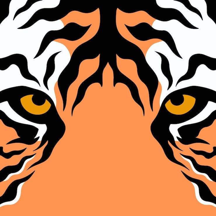 Vettore tiger face symbol logo animal design concept piatto vector illustration