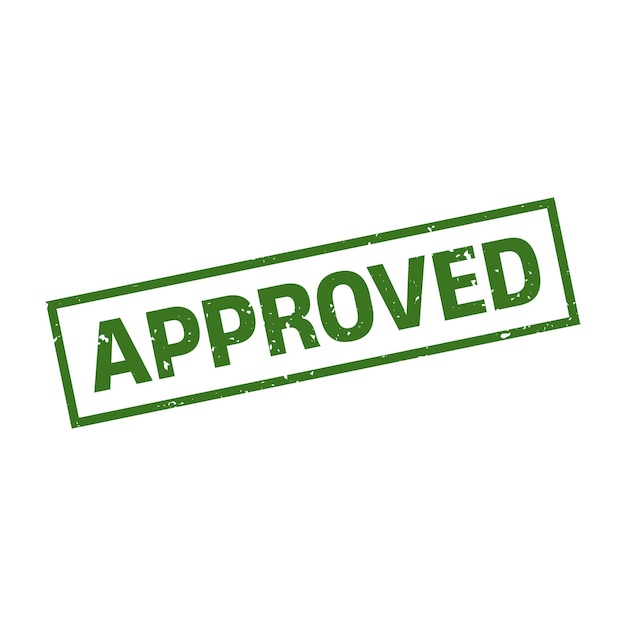 Timbro approvato Segno quadrato approvato