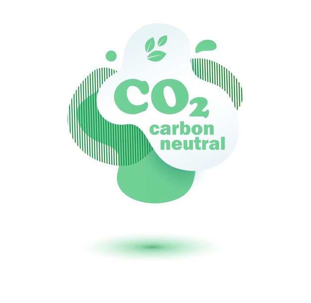 Timbro di CO2 di carbonio neutro Adesivo con impronta di anidride carbonica neutra