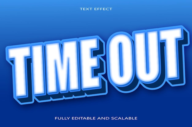 Timeout modificabile Effetto testo 3 dimensioni in rilievo in stile moderno