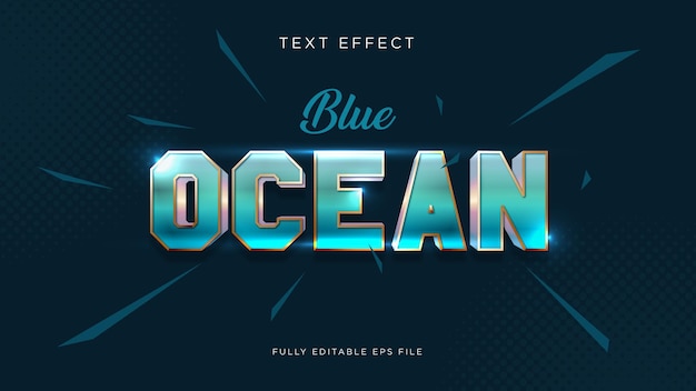 Tipo di carattere effetto testo blu oceano