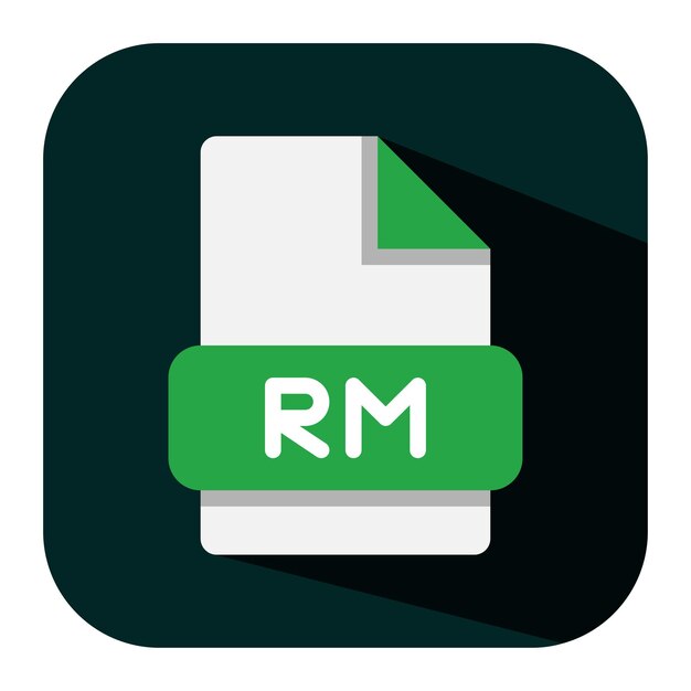 Tipo di file Rm icona piatta con semplice illustrazione vettoriale di progettazione