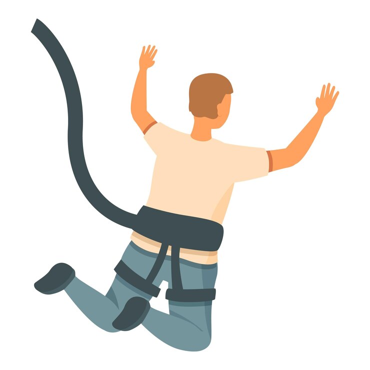 Vettore tipo di icona di bungee jumping vettore di cartoni animati teen rischio caduta libera
