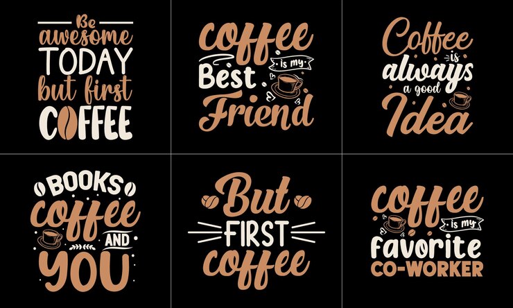 Tipografia caffè citazione t-shirt design.