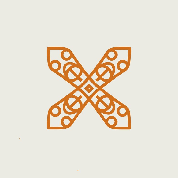 Vettore tipografia contorno logotipo ornamenti moderni