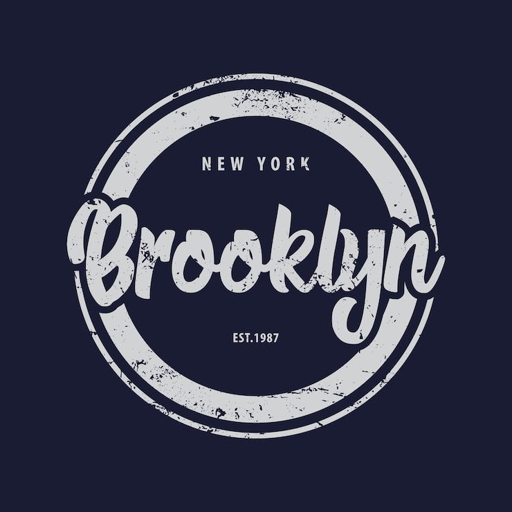 Vettore tipografia di illustrazione di brooklyn per adesivi di logo su poster di magliette o articoli di abbigliamento