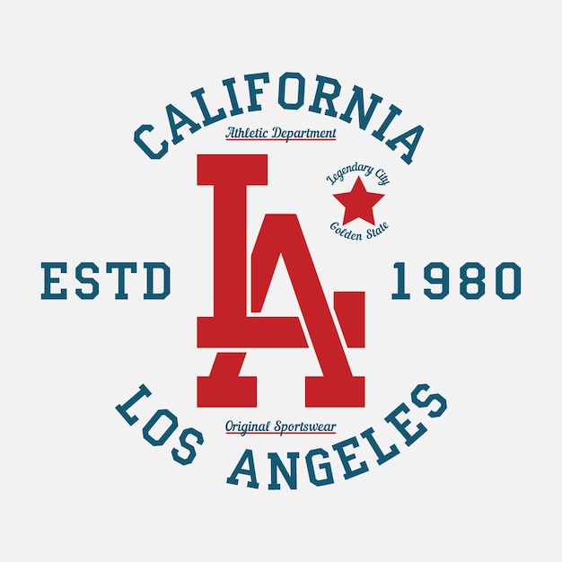 Tipografia di Los Angeles California per abiti di design Grafica per tshirt prodotto di stampa