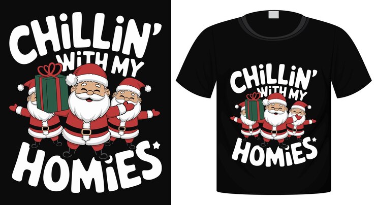 Vettore tipografia di natale felice t-shirt design sticker bag mug design