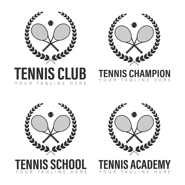 Tipografia di tennis Vettore di tennis Vettore di tennis Palla da tennis Silhouette Logo di tennis Tennis club