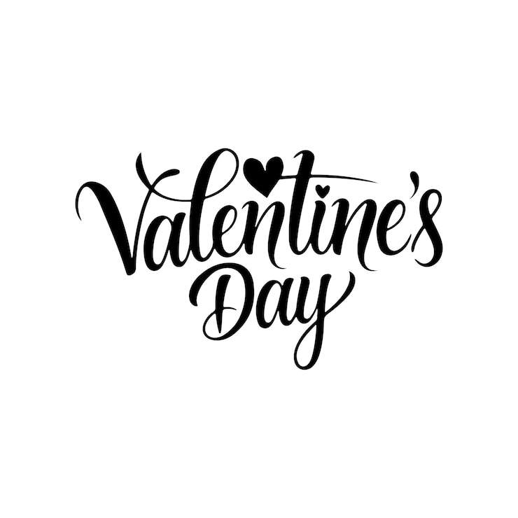 Vettore tipografia di valentine silhouette arte vettoriale