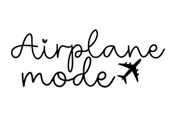 Vettore tipografia in modalità aereo per viaggi e disconnessioni