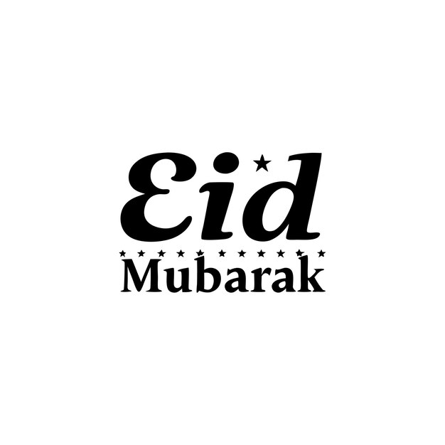 Tipografia minimalista Eid Mubarak Saluto con design vettoriale