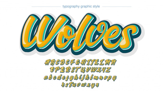 Tipografia scritta a mano colorata stile grafico