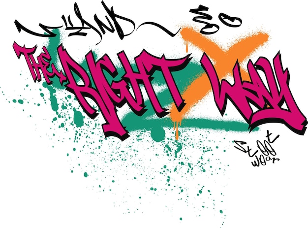 Tipografia urbana street art graffiti slogan stampa con effetto spray splash per t-shirt grafica