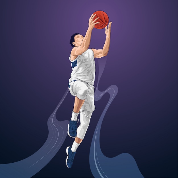 tiro di salto del giocatore di pallacanestro