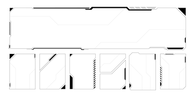 Titoli di callout digitali di design dello schermo dell'interfaccia hud vettoriale futuristico