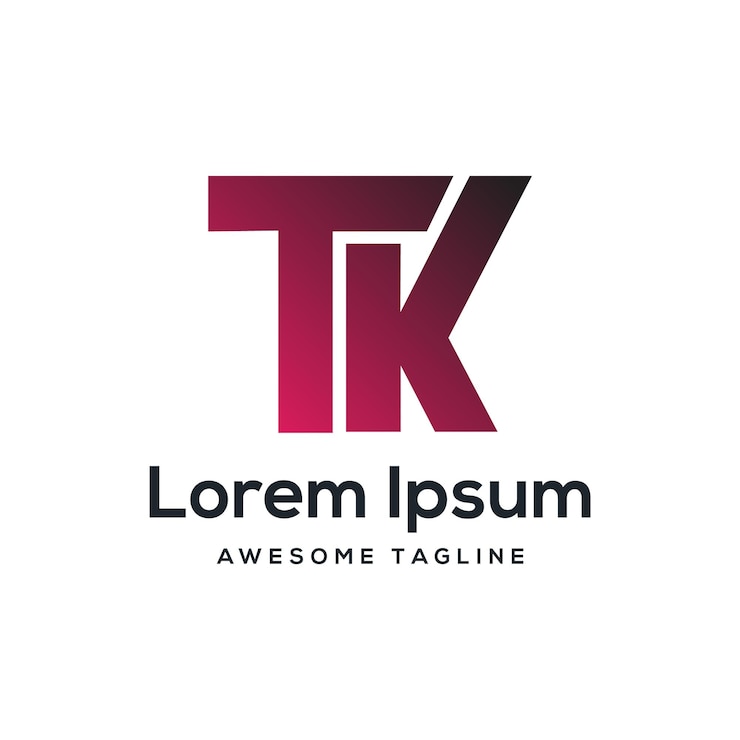 Vettore tk letter logo design gratuito