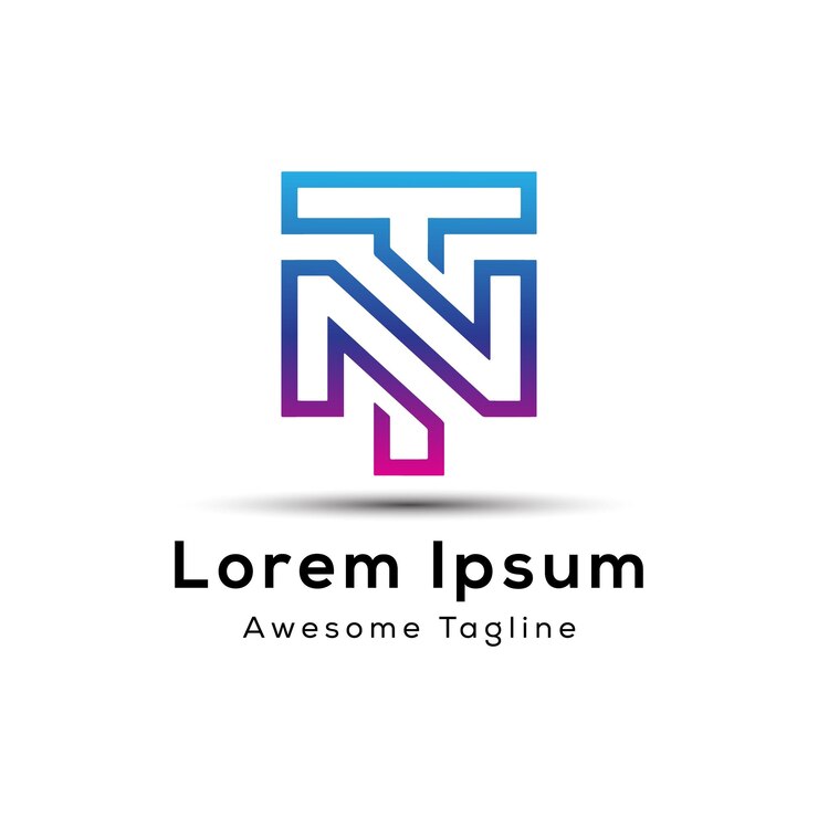 Vettore tn o nt progettazione creativa del logo