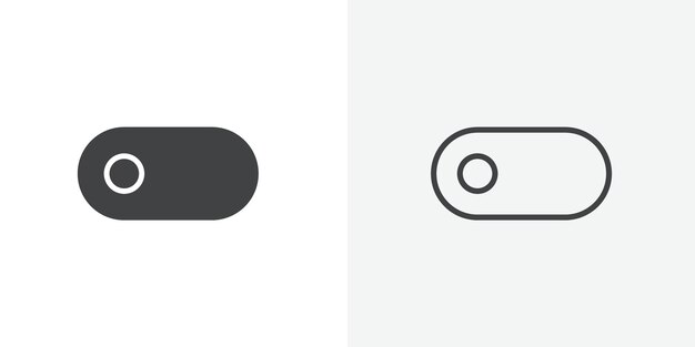 Toggle sinistra icona piatta e semplice disegno del set