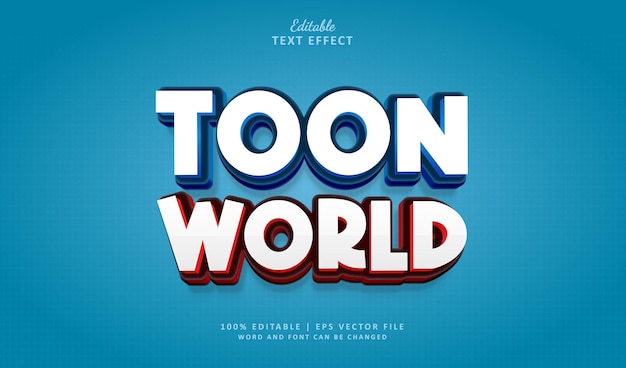 Toon World Editable Text Effect Style 3d Comic
