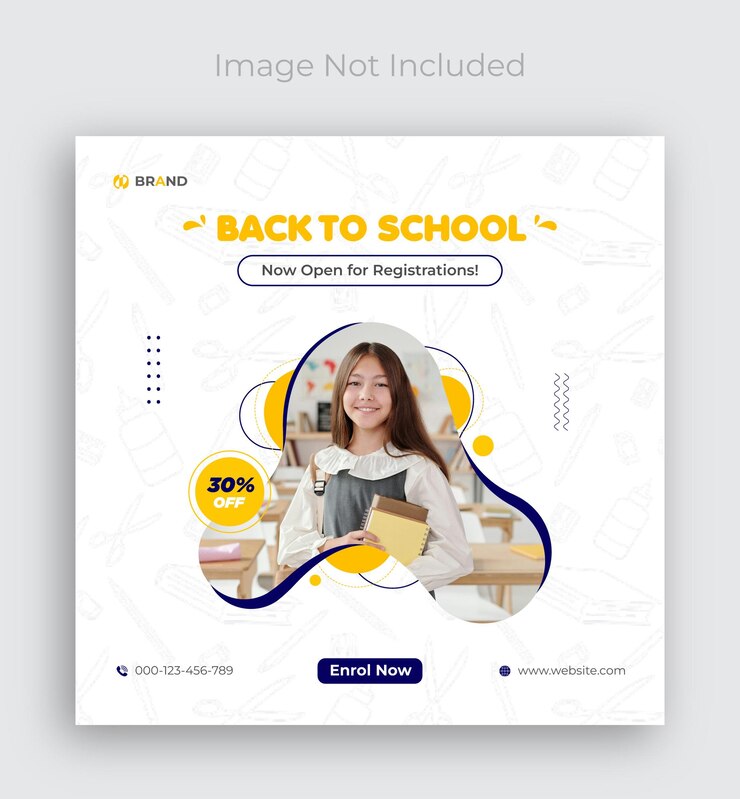 Torna a scuola modello di banner post instagram social media