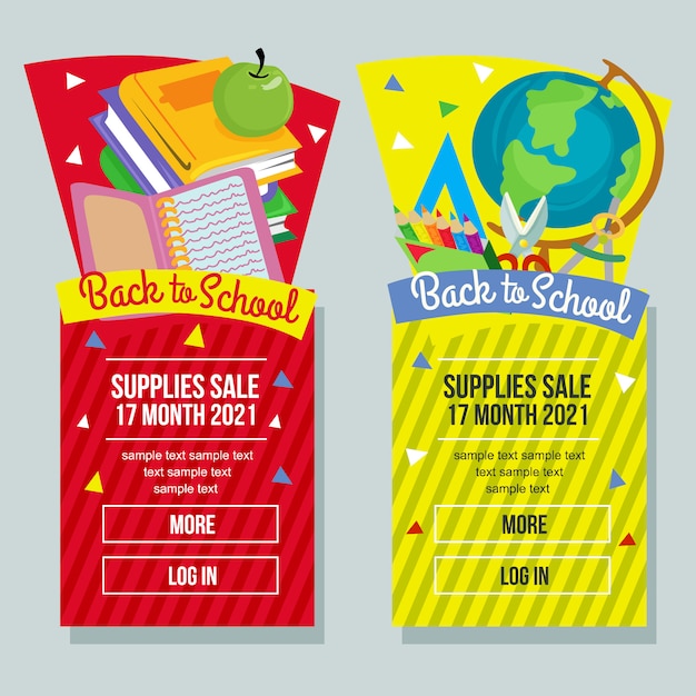Torna a scuola vendita banner verticale scuola oggetto