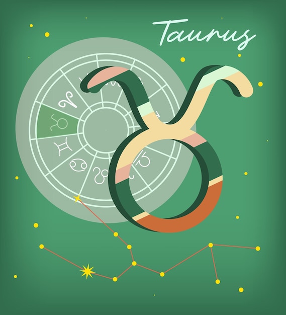 Toro Oroscopo vettore segno Cerchio astrologico Elemento astrologico zodiacale Simbolo esoterico per logo o icona