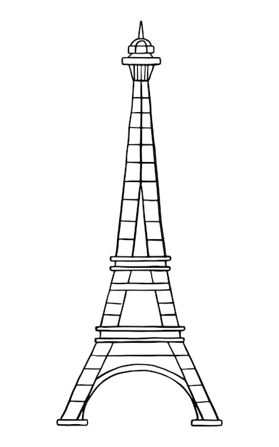 Torre Eiffel in stile schizzo in bianco e nero