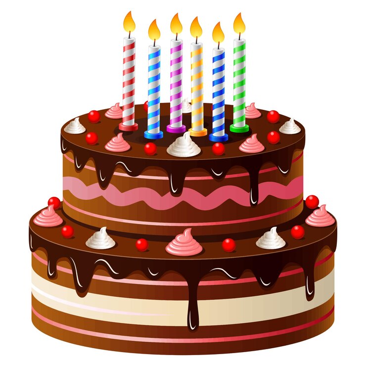 Torta di compleanno Saluto di compleanno torta di auguri cotto Vettore di merci