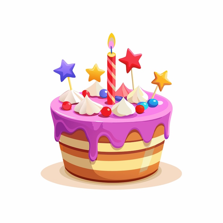 Vettore torta di compleanno torta di crema dolce con candele illustrazione 6
