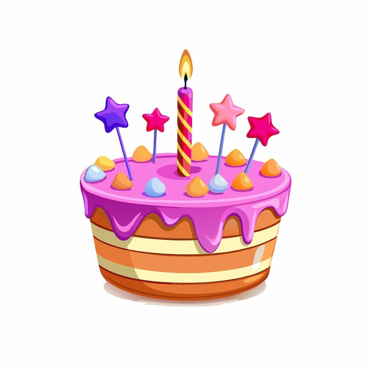 Vettore torta di compleanno torta di crema dolce con candele illustrazione 8